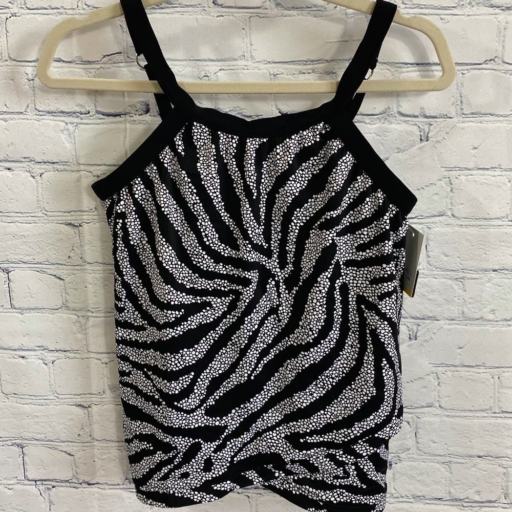 Croft & Barrow High Neck Crossover Hem Tankini, S